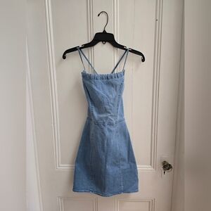 Windsor Denim Cross Back Mini Dress